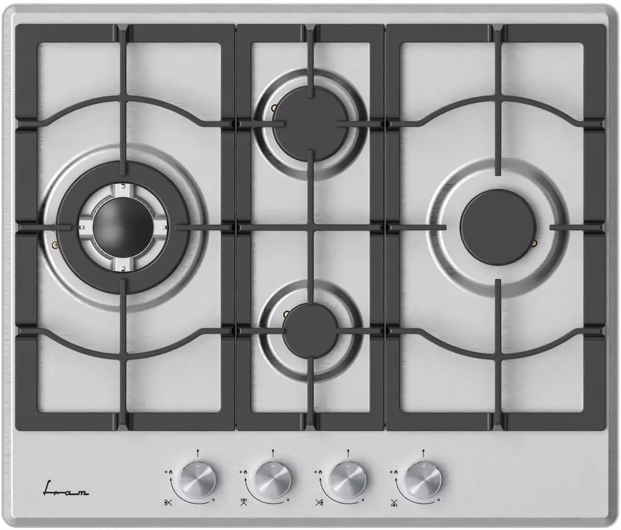 Plita incorporabila pe gaz Fram FBH-M4IWF-SS (Inox)