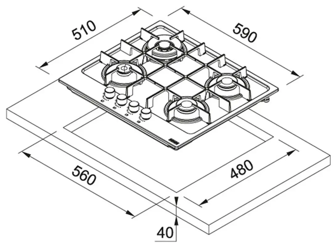 Aragaz incorporabil Franke Maris FHMA 604 (Oyster)