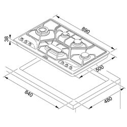 Aragaz incorporabil Franke Opera POI 6 3GAV-D-O (Inox) Thumb