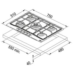 Aragaz incorporabil Franke Trend Line FHTL 755 4G TC CO C (Copper) Thumb