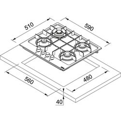 Plita de gaz incorporabila Franke Maris FHMA 604 3G DC MB C (Matte Black) Thumb