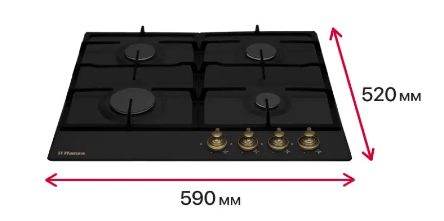 Plita de gaz incorporabila Hansa BHGA630390 (Black)