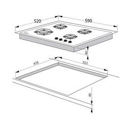 Plita pe gaz incorporabila Hansa BHGY630390 (Ivory) Thumb