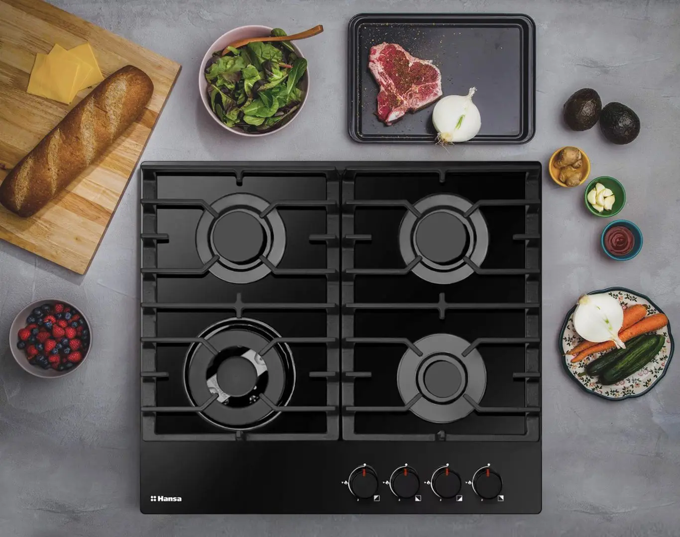 Plita de gaz incorporabila Hansa BHKS671830 (Black)