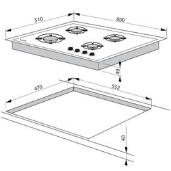 Aragaz incorporabil Hansa BHGW63111035 (White) Thumb