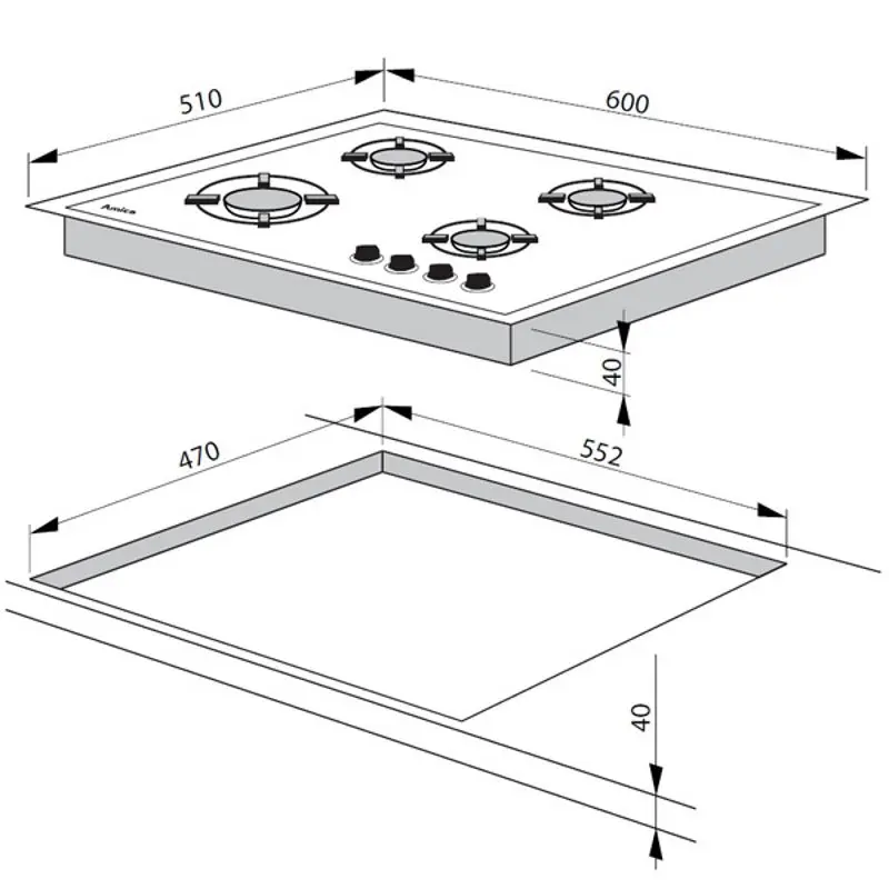 Aragaz incorporabil Hansa BHGW63111035 (White)