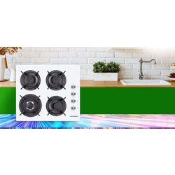 Встраиваемая варочная газовая панель Heinner HBH-V4IWF-GWH (White) Thumb