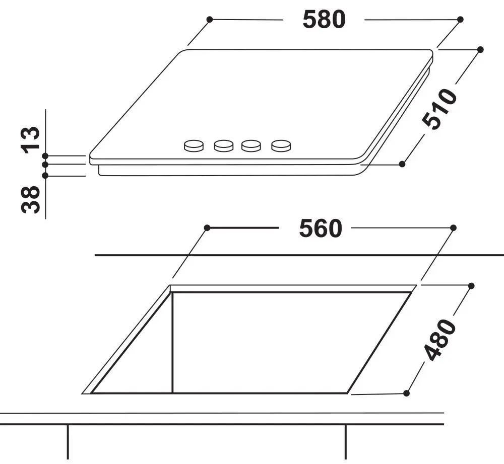 Aragaz încorporabil Indesit THP 641 IX/I (Inox)