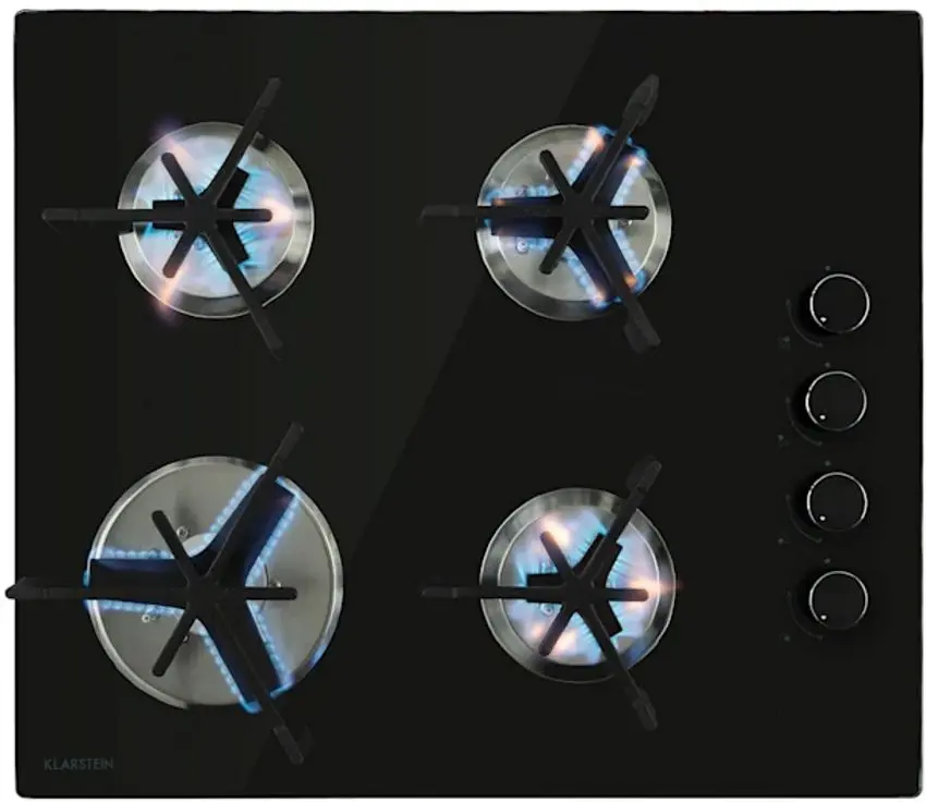 Встраиваемая газовая варочная панель Klarstein Trifecta 4 10035469 (Black)