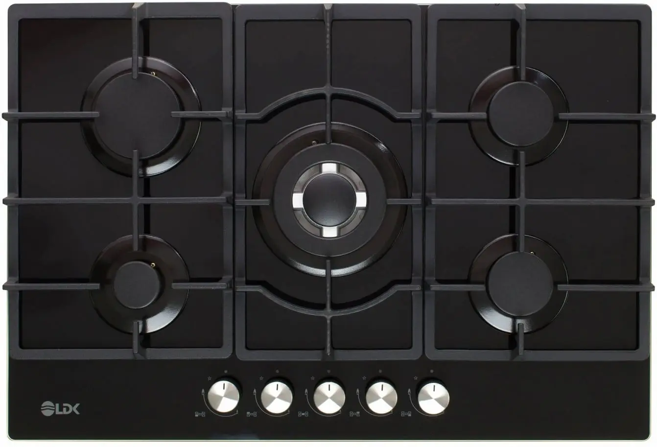 Встраиваемая газовая варочная панель LDK Marbella WOK JZ5BK75 (Black)