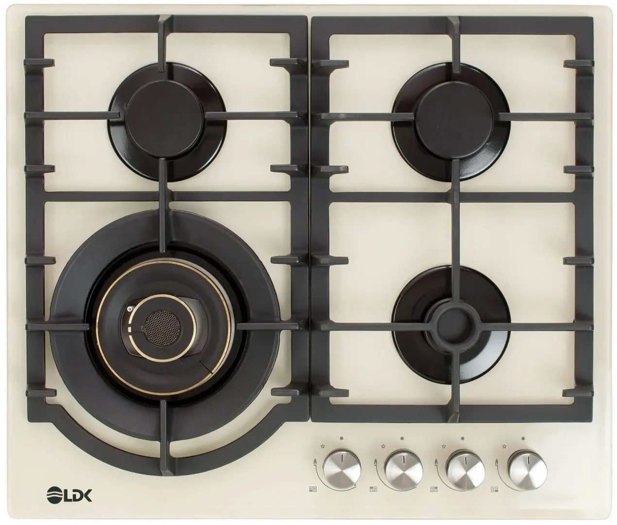 Встраиваемая газовая варочная панель LDK Toledo WOK JZ4BEIGE60 (Beige)