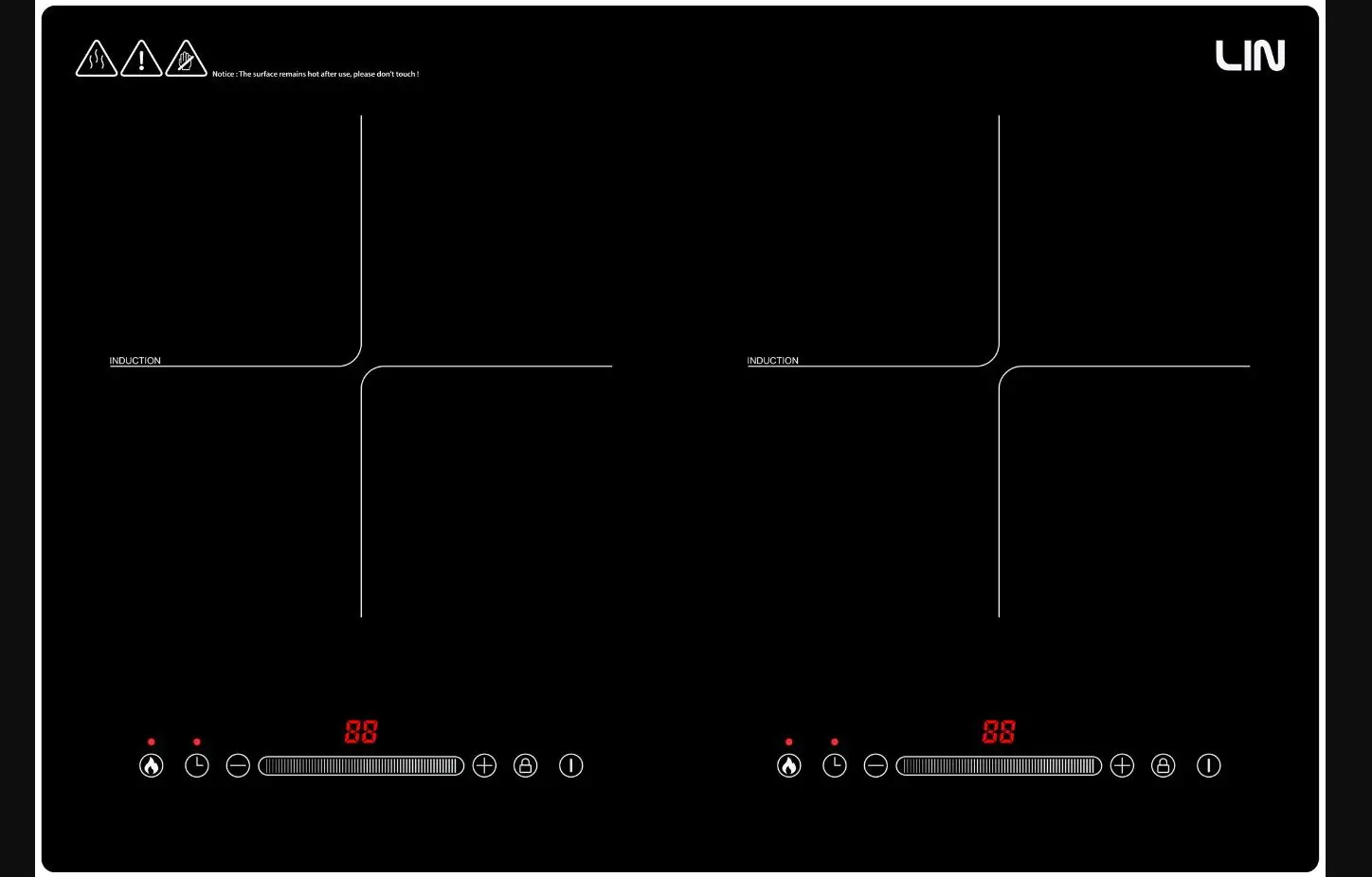 Встраиваемая индукционная варочная панель Lin LI2H-180 (Black)