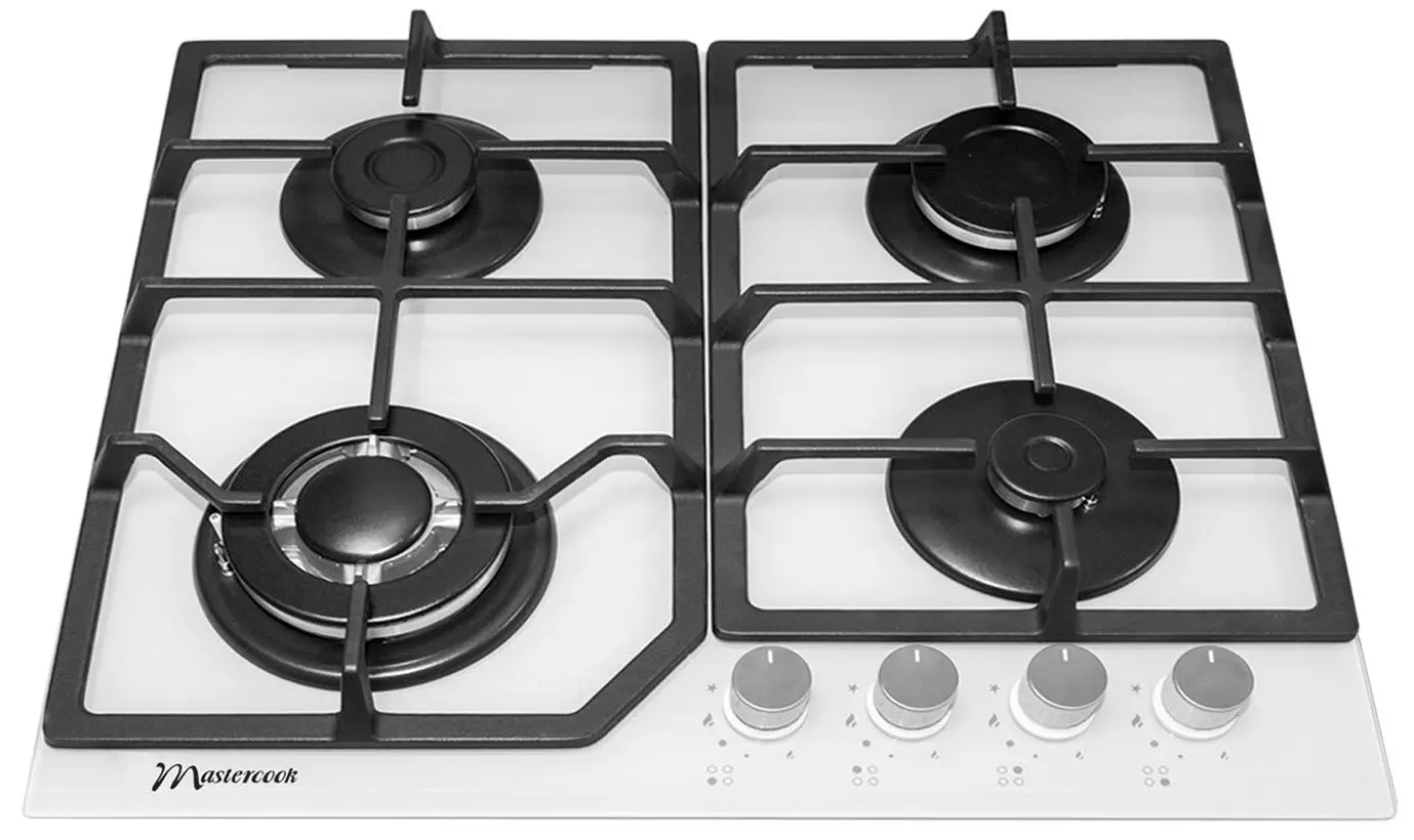 Plita de gaz incorporabila Mastercook MC-E 4215 G WH Glass (White)