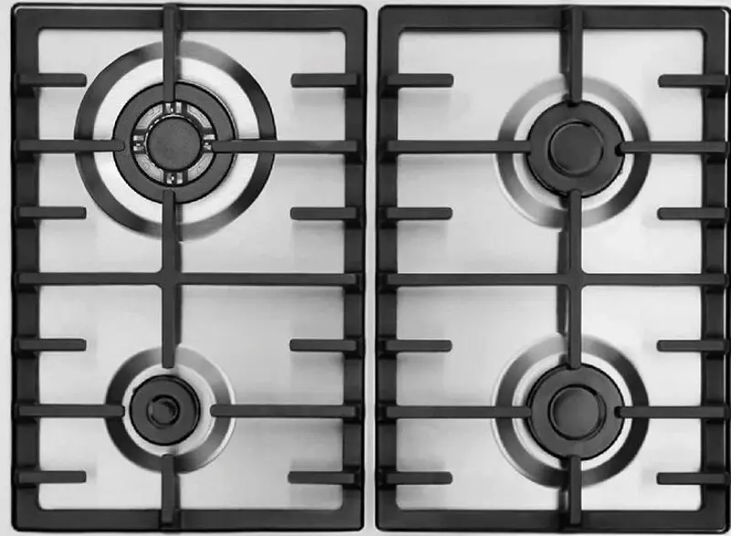 Встраиваемая газовая варочная панель Mastercook Vega MC-E 4265 Texture BL Glass (Inox/Black)