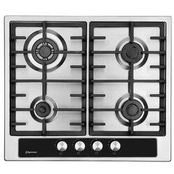Plita de gaz incorporabila Mastercook Vega MC-E 4265 Texture BL Glass (Inox/Black)