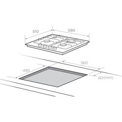 Встраиваемая варочная газовая панель Midea MG696TGW (White) Thumb