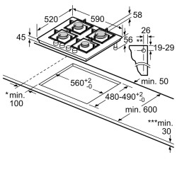 Aragaz incorporabil Neff T26PIP4S0 (Black) Thumb