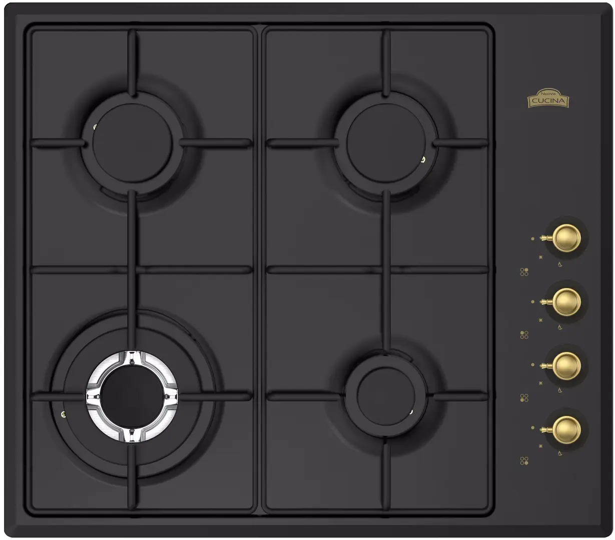 Plita de gaz incorporabila Nuova Cucina PG60BKRETROSTAR (Black)