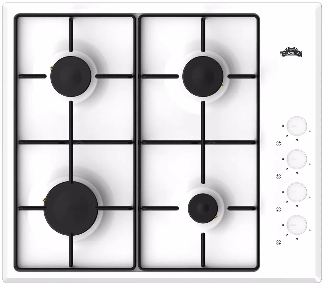 Встраиваемая газовая варочная панель Nuova Cucina PG60WHSTAR (White)