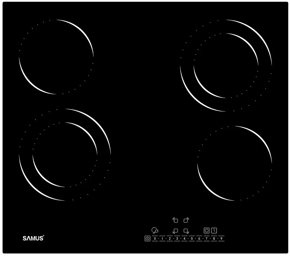 Plita electrica incorporabila Samus PSVE-64BG6 (Black)