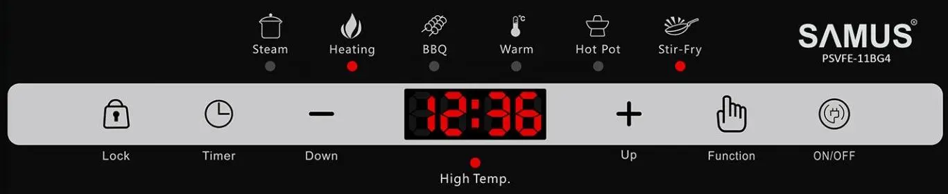 Plita electrica incorporabila Samus PSVFE-11BG4 (Black)