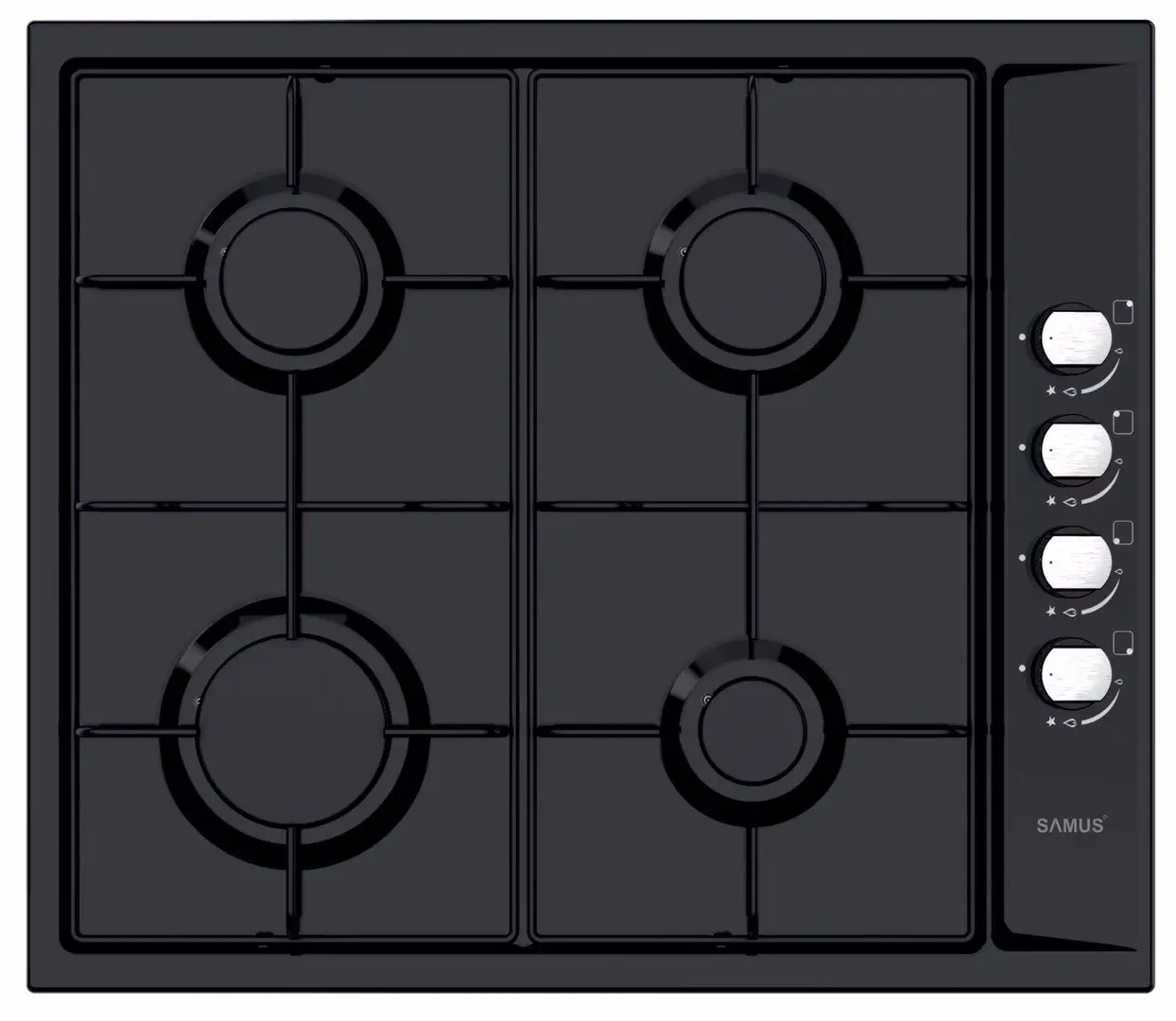 Aragaz incorporabil Samus PSG-64SB (Black)