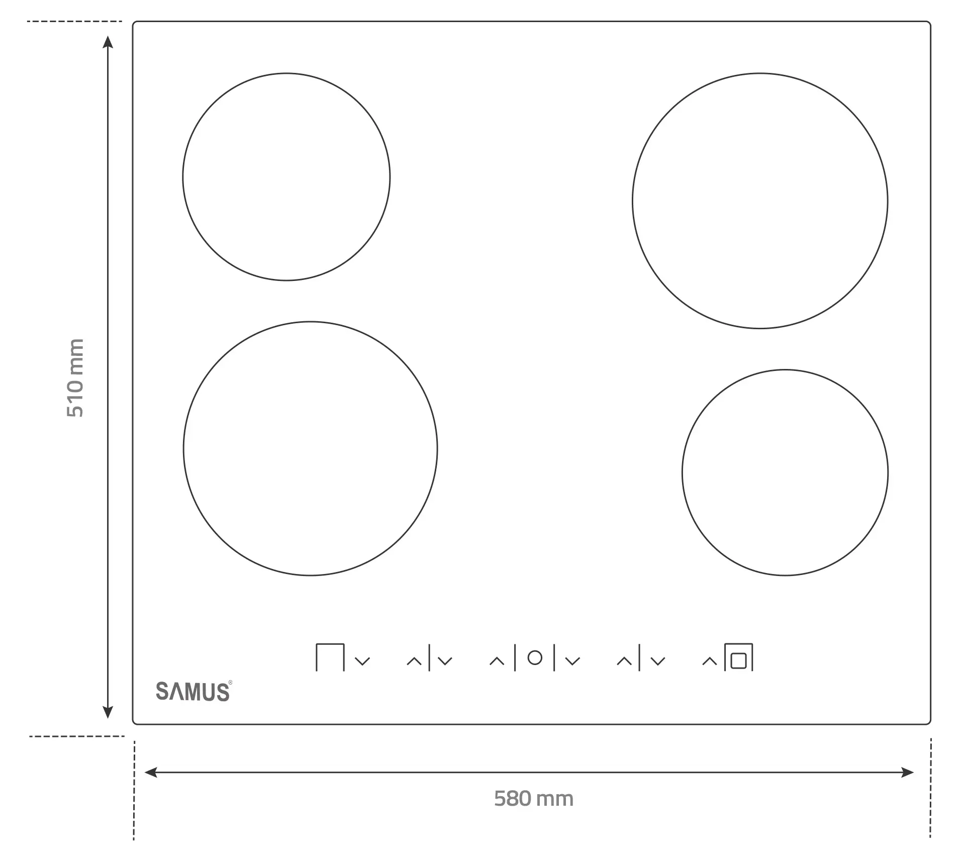 Plita incorporabila cu inductie Samus PSVE-64BMG4 (Black)