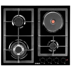 Plita incorporabila combinata Samus PSGE-63SB1 (Black)
