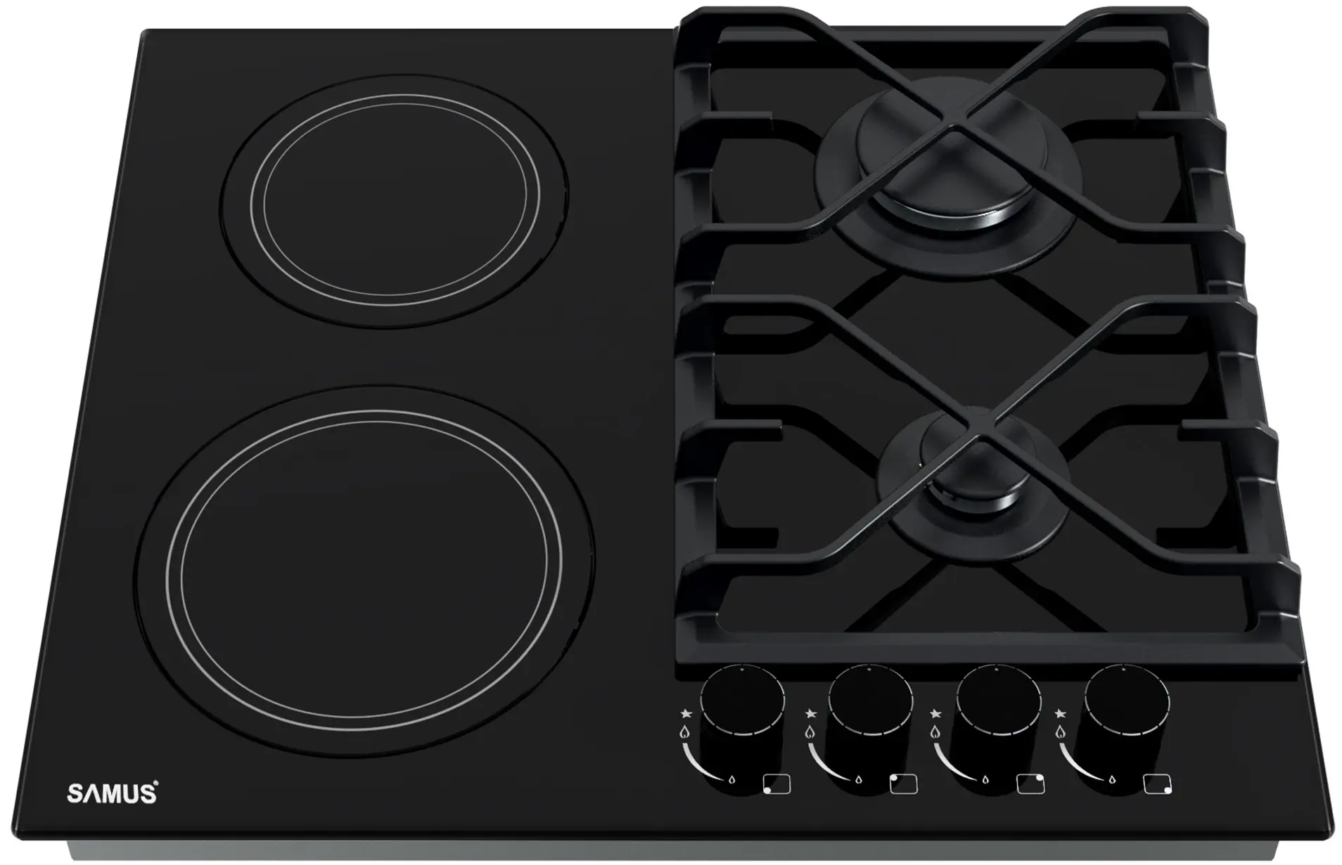 Встраиваемая комбинированная варочная панель Samus PSVG-622BG1 (Black) - 2