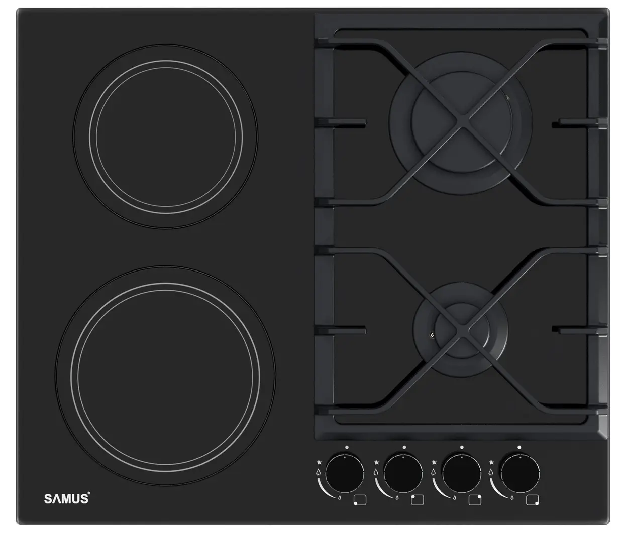 Встраиваемая комбинированная варочная панель Samus PSVG-622BG1 (Black)