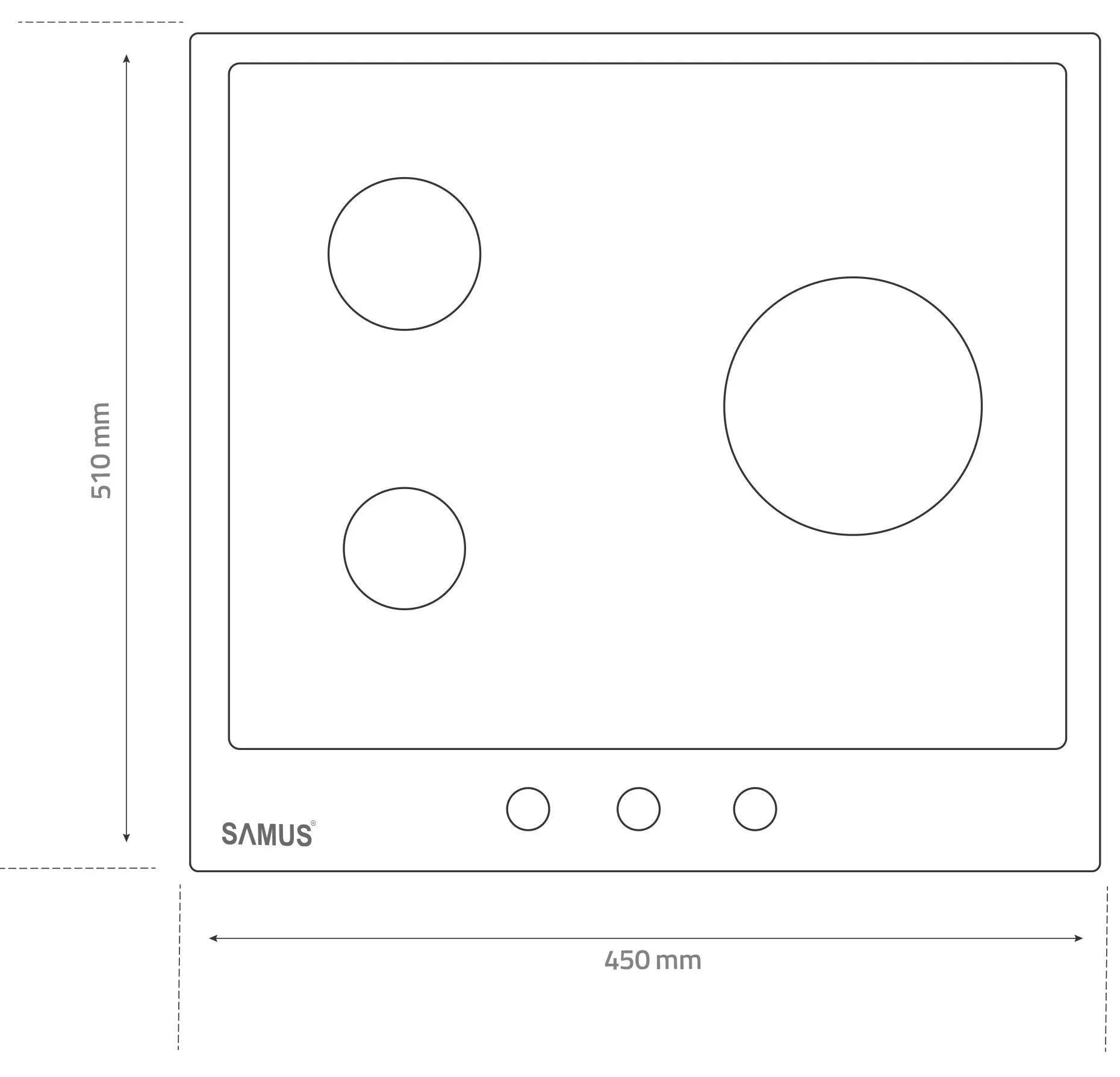 Plita incorporabila pe gaz Samus PSG-43SMGN1 (Black)