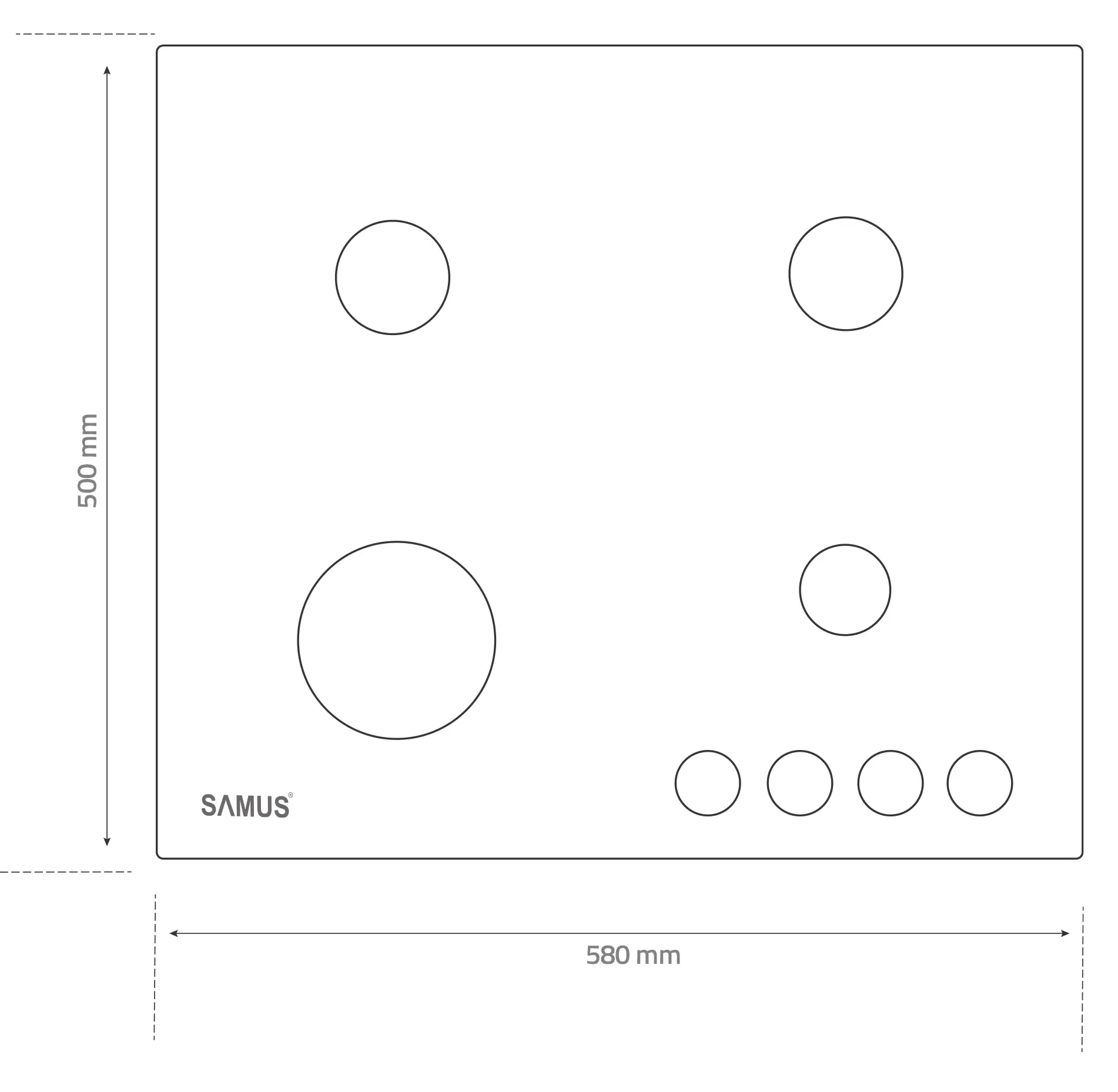 Plita incorporabila pe gaz Samus PSG-64VS2 (Beige)
