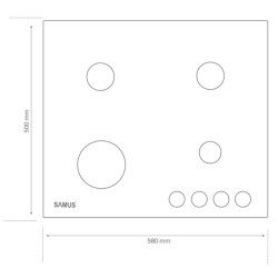 Aragaz incorporabil Samus PSG-64VS3 (Beige) Thumb