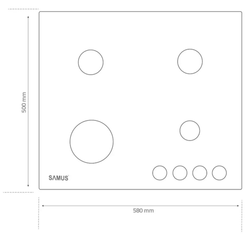 Aragaz incorporabil Samus PSG-64VS3 (Beige)
