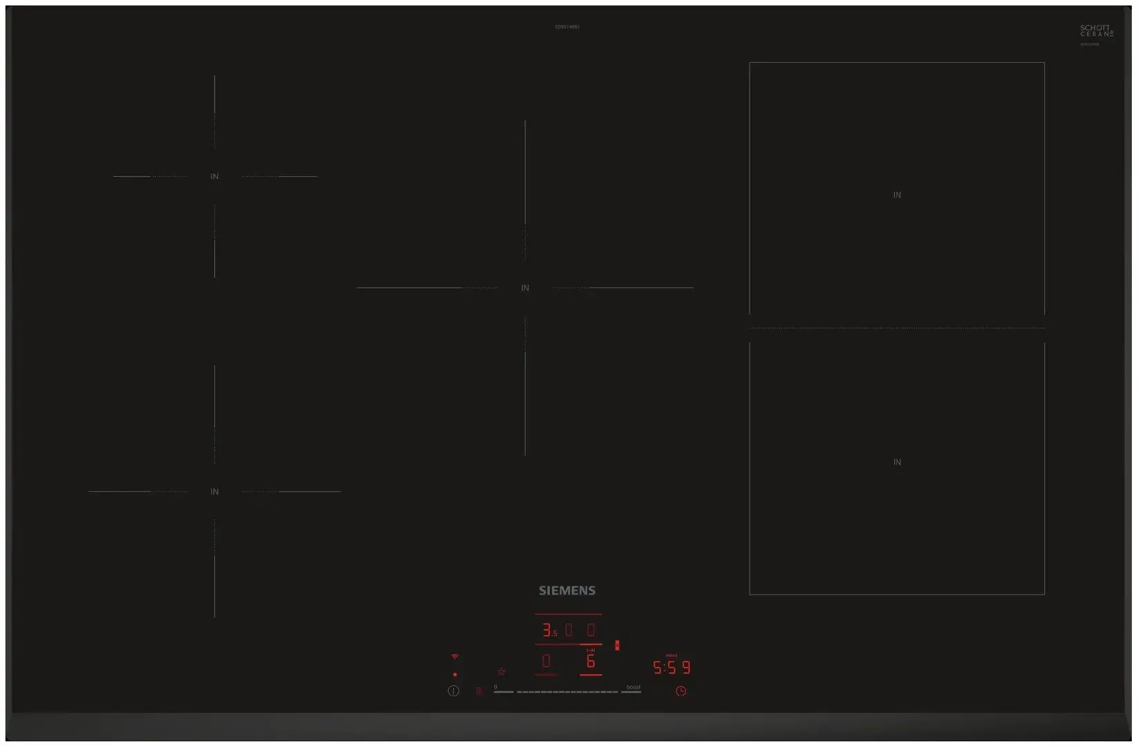 Plita incorporabila cu inductie Siemens ED851HWB1E (Black)