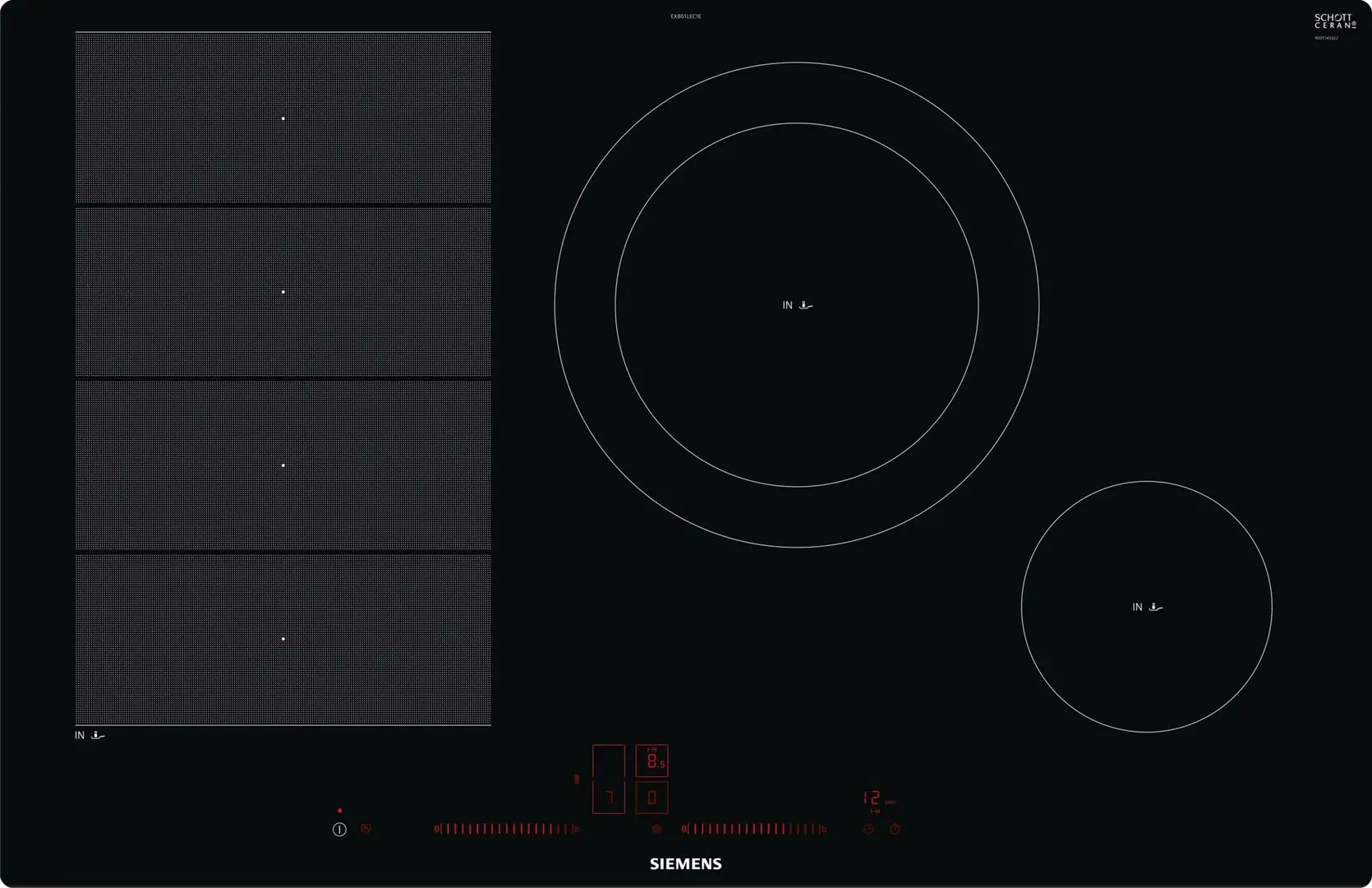Plita incorporabila cu inductie Siemens EX801LEC1E (Black)