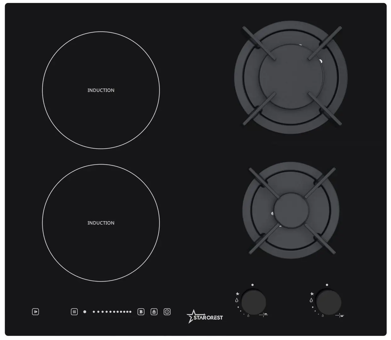 Plita incorporabila combinata Starcrest SIH-HM9066 (Black)