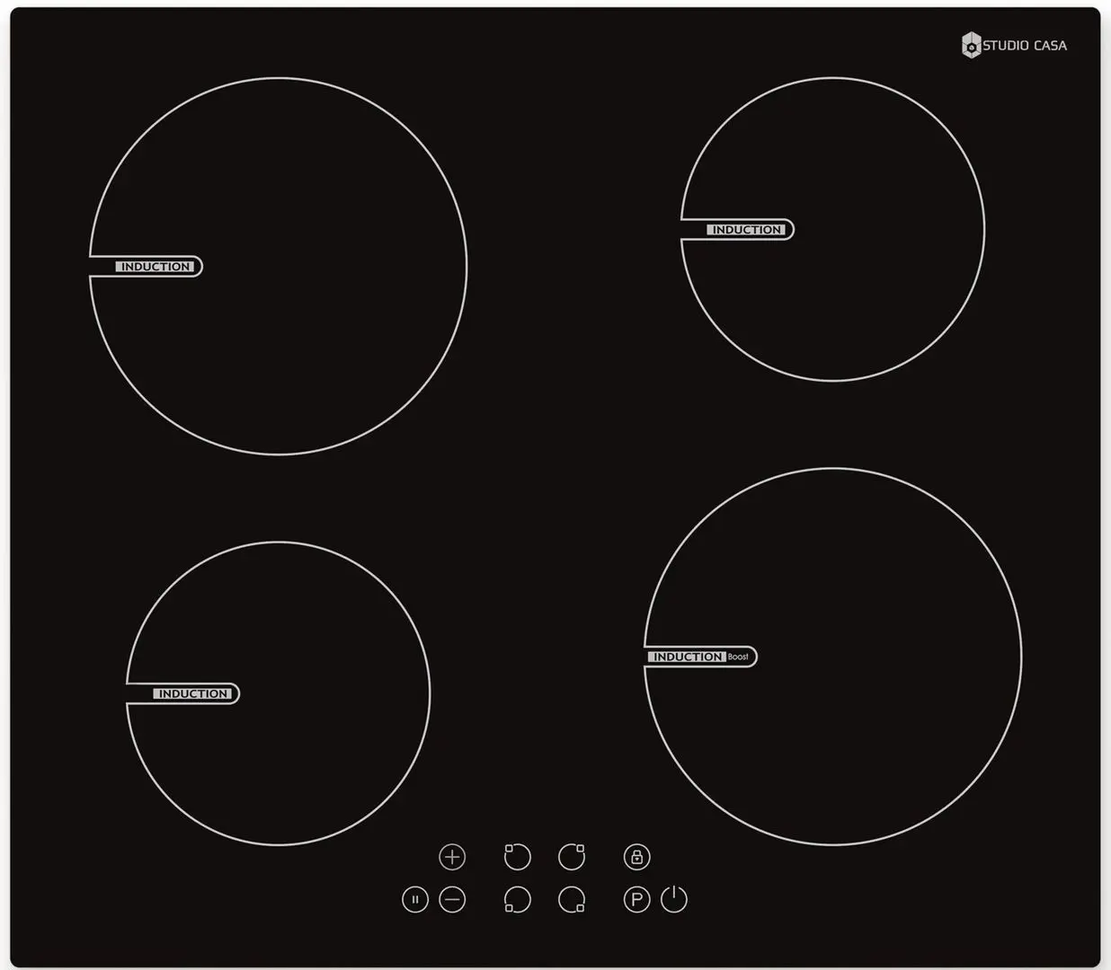 Plita cu inductie incorporabila Studio Casa Indra 60 (Black)