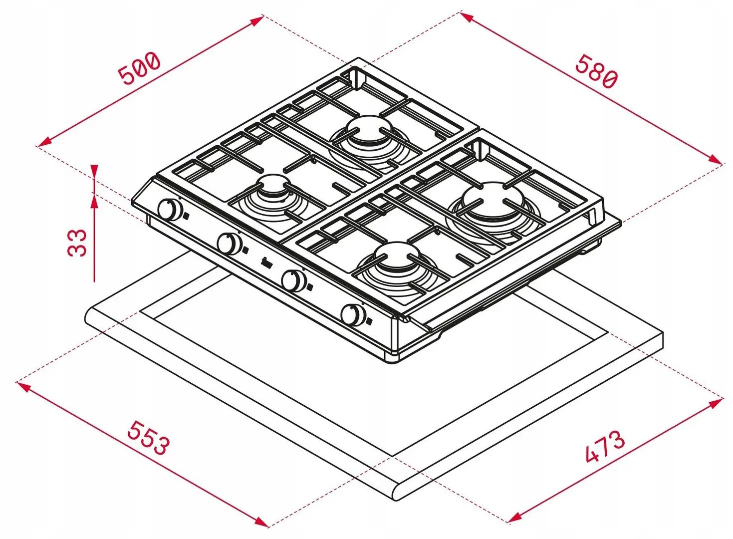 Aragaz incorporabil Teka EX 60.1 4G AI AL DR CI NTB (Inox)