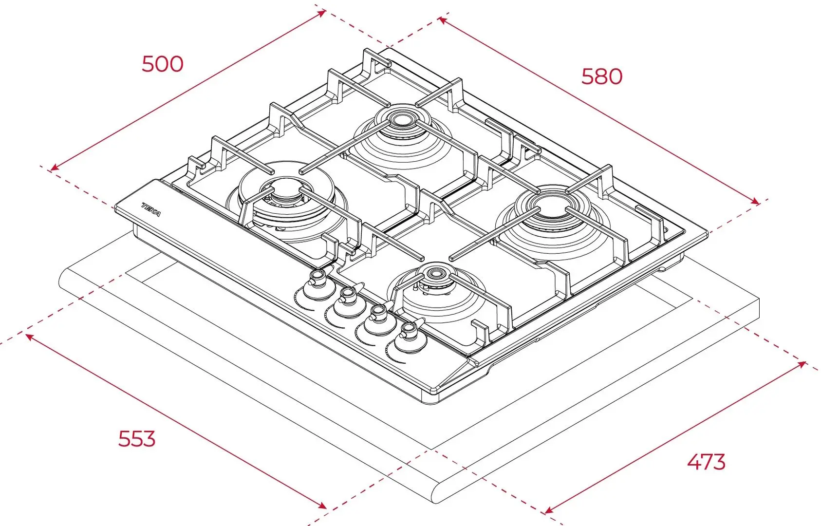 Plita de gaz incorporabila Teka GSC 64320 RBC VN OB (Beige)