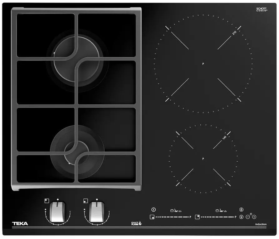 Plita combinata incorporabila Teka Maestro Hybrid JZC 64322 ABN (Black)