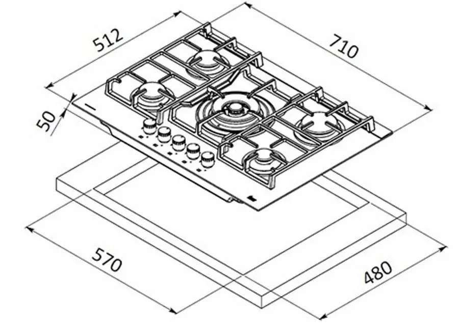 Встраиваемая варочная газовая панель Teka GZC 64320 LB (Brown)