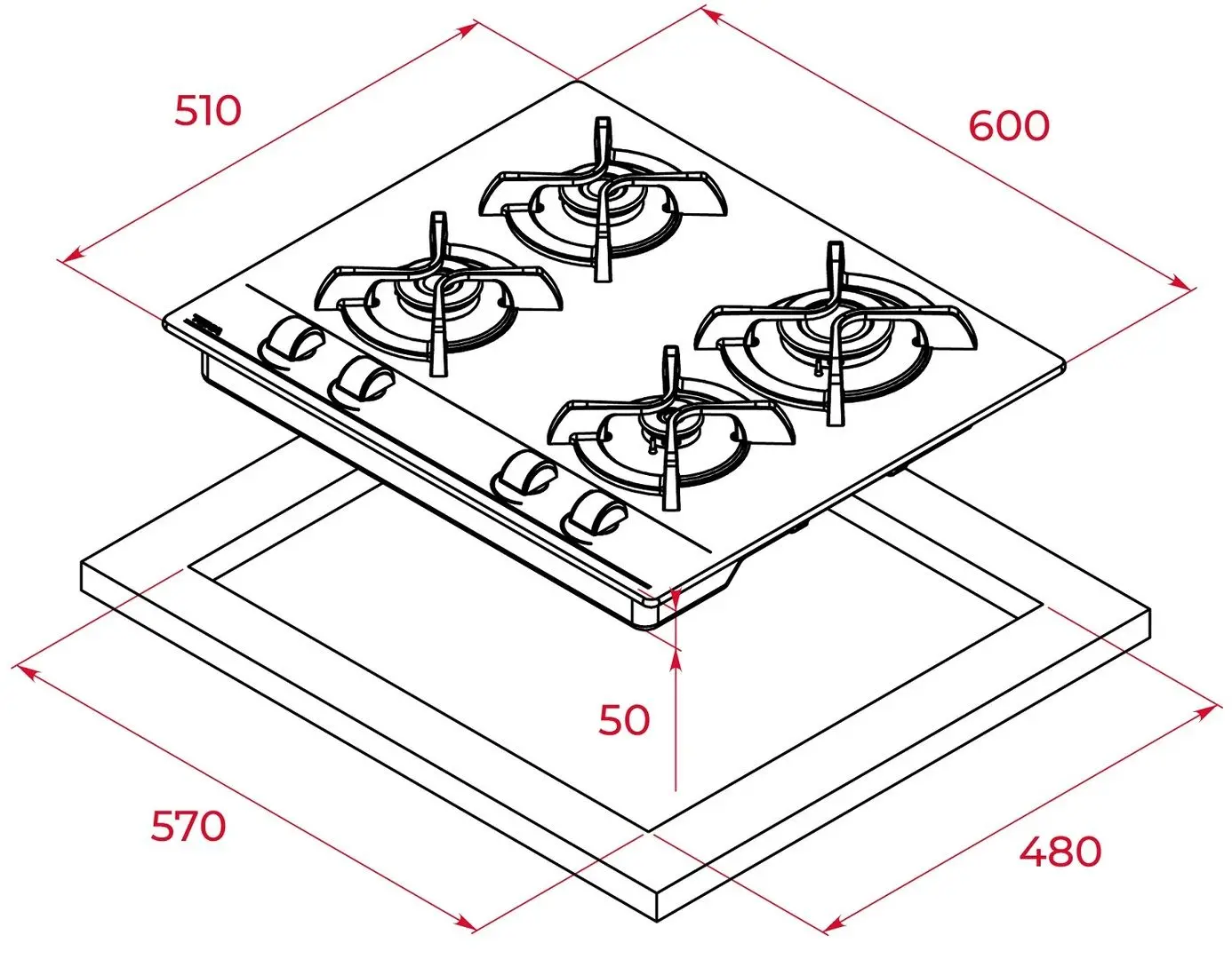 Aragaz incorporabil Teka GZC 64320 SM (Gray)