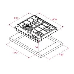 Aragaz incorporabil Teka GZC 64321 (White) Thumb