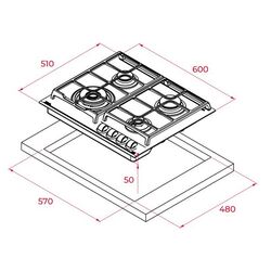 Aragaz incorporabil Teka GZC 75330 (Black) Thumb