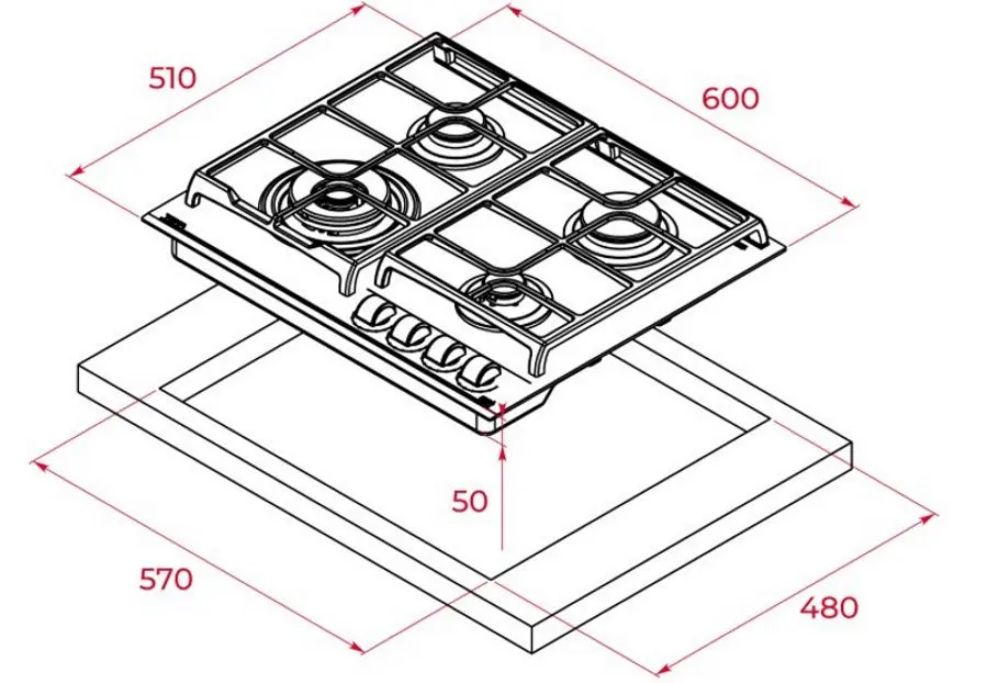 Aragaz incorporabil Teka GZC 75330 (Black)