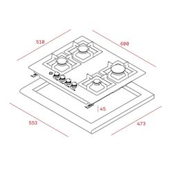 Aragaz incorporabil Teka Total EFX 60.1 4G AI AL DR CI (Inox) Thumb