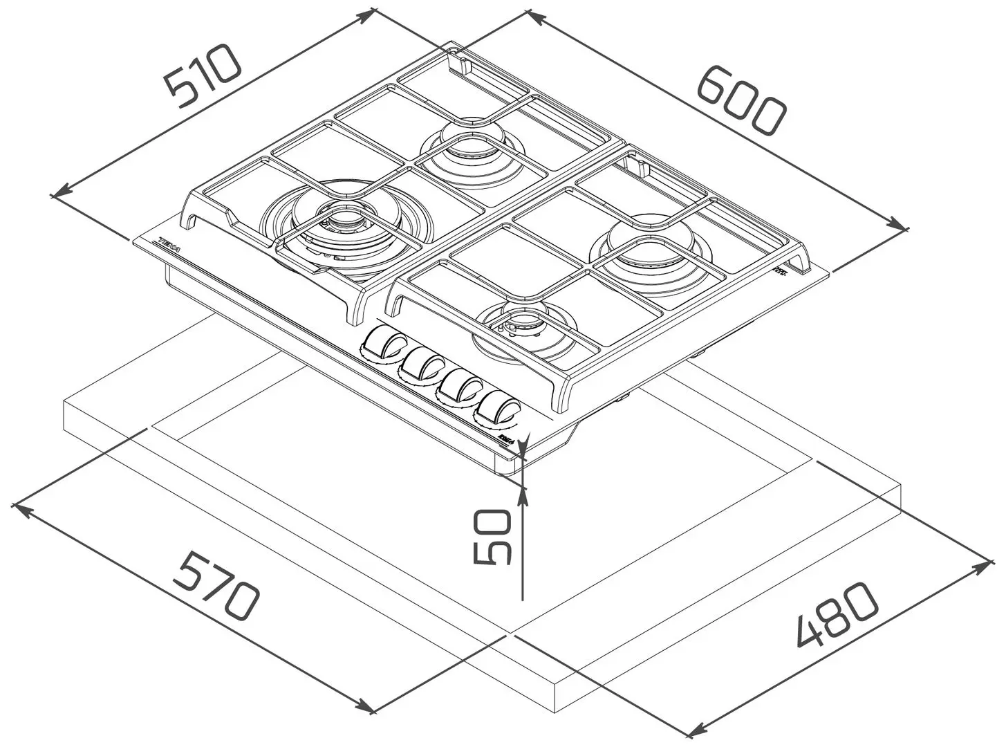 Aragaz incorporabil Teka Total GZC 64320 XBC (Black)