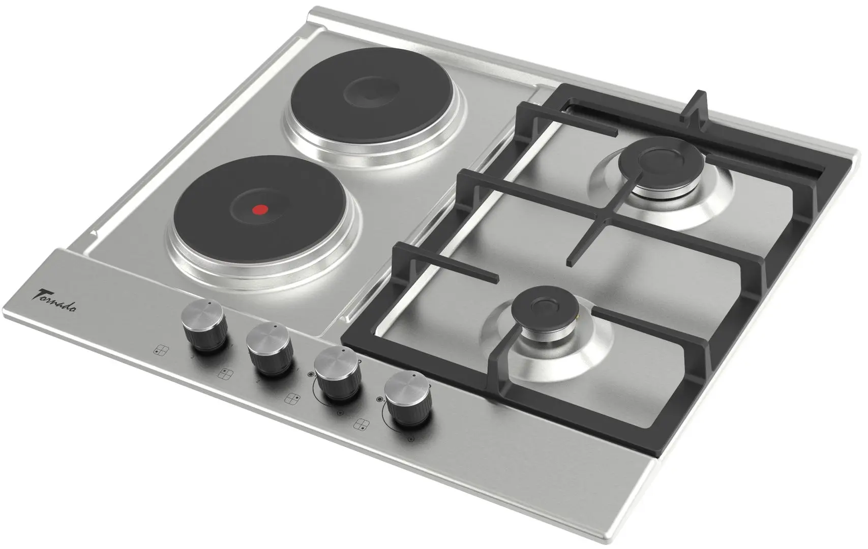 Встраиваемая комбинированная варочная панель Tornado BRD60 2G2E IX (Inox)