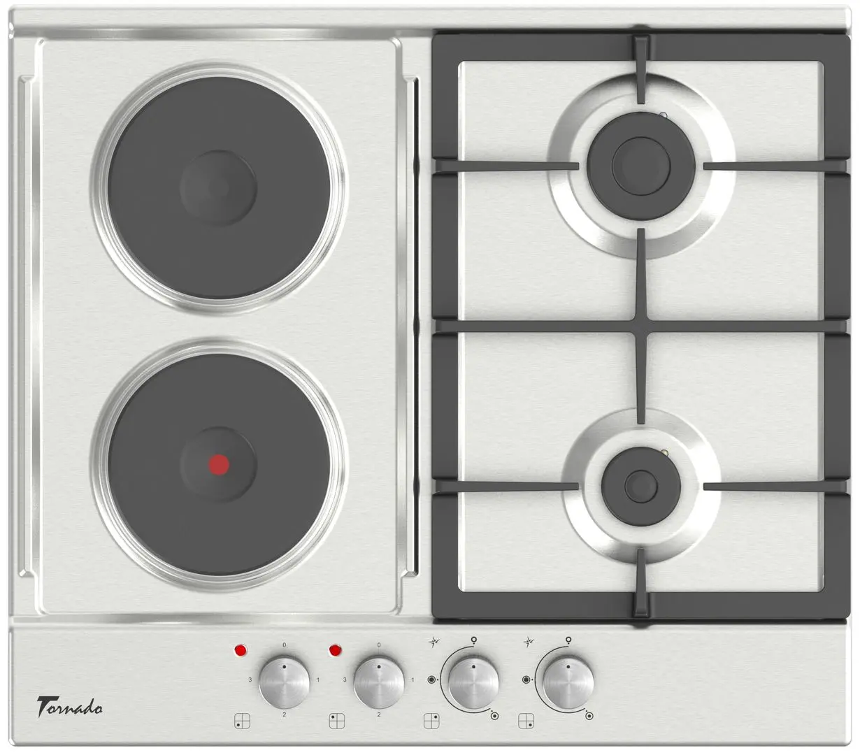 Встраиваемая комбинированная варочная панель Tornado BRD60 2G2E IX (Inox)
